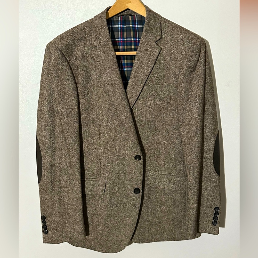 U.S. Polo Assn. Men’s wool Donegal Sport Coat, Brown, 38 Short